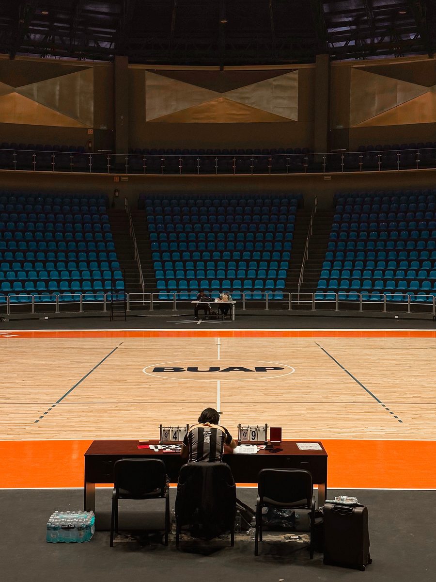 Near-empty visitor stands at an away game
