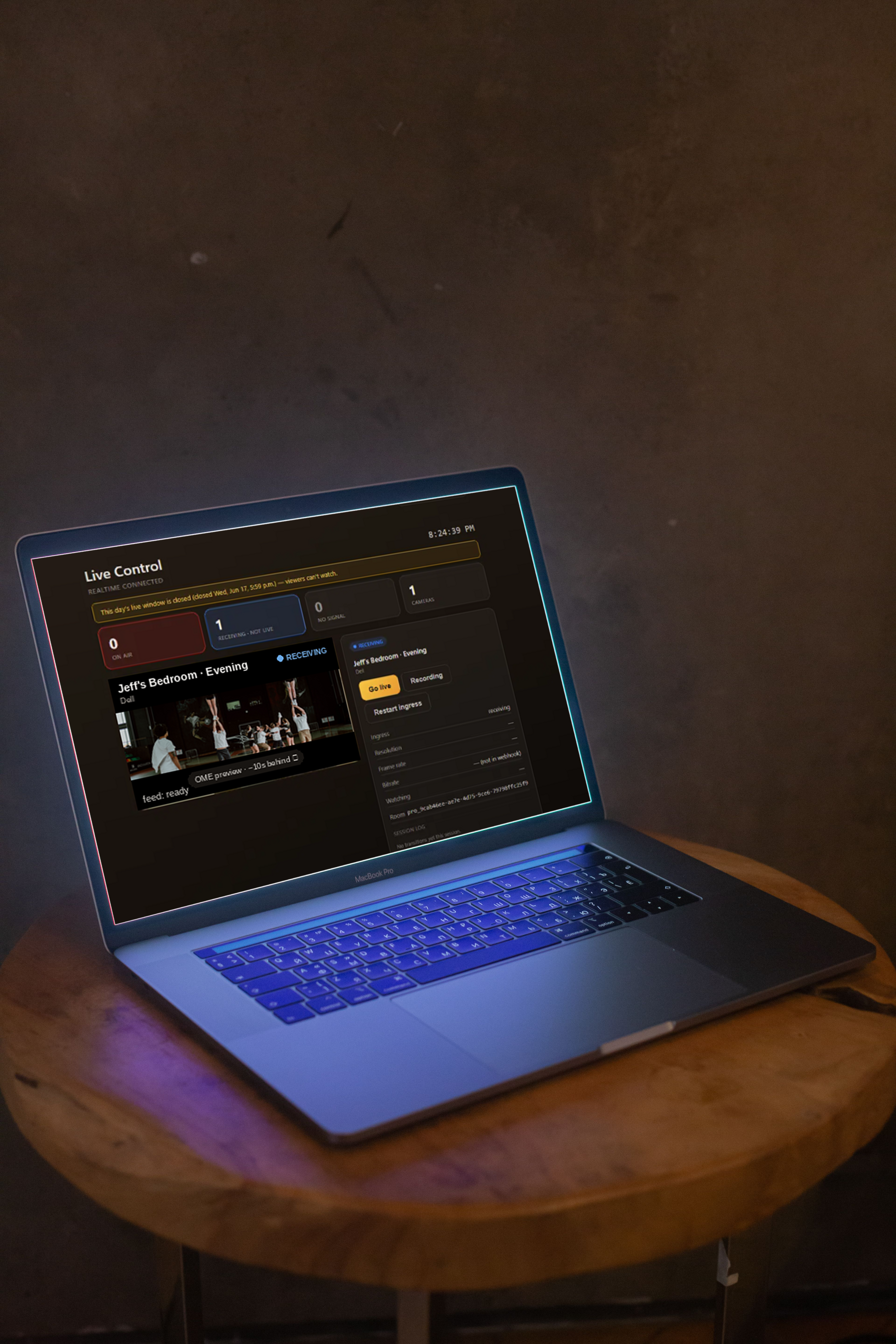 Build & Streams console setting up a swim meet